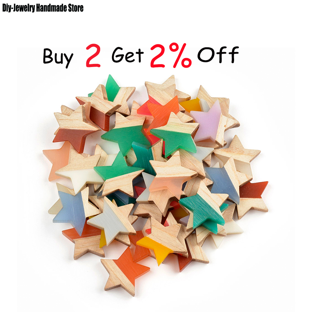 20PCS รอบดาวหัวใจเครื่องประดับ - Woodworking Resin บทวิจารณ์และราคา